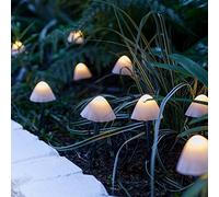Lights4fun Luci Solari a Picchetto con 12 Funghi LED Bianchi Caldi per Esterni