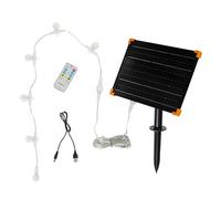 Lights4fun Pannello solare per renne a LED da 24 V, figure natalizie, per esterni, a energia solare, per esterni, USB, ricaricabile, con telecomando