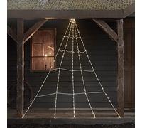 Lights4fun Ragnatela Luminosa di Halloween con 200 LED di Luce Bianca Calda a PIle per Uso in Esterni