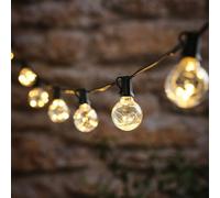 Lights4fun Set di 10 micro luci a forma di globo con LED bianco caldo, decorative per esterni, per feste e giardino