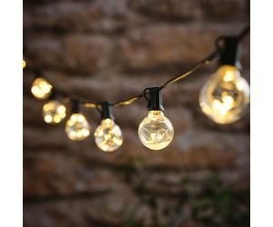 Lights4fun Set di 10 micro luci a forma di globo con LED bianco caldo, decorative per esterni, per feste e giardino