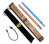 Lightsaber - Bacchette per batteria Star Wars illuminate a LED ricaricabili, 10 colori unici e 2 colori cangianti, bacchette in plastica, set regalo Anime Jedi