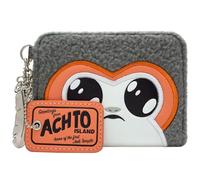 Lightsaber Star Fuzzy Porg Wars Greetings From Achto Island Borsa/Portamonete con Tasca per Monete & Porta Carte, Grigio
