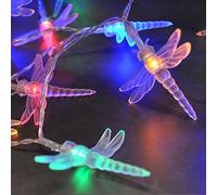 LightsGo® Striscie luminose con 20 luci a LED a forma di libellule alimentate a batteria 20LED 2M Multi Colours