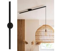Lightswing® Single Sistema di Sospensione per 1 Lampada a Sospensione - Nero Opaco - 90 cm - Sistema di Lampada Regolabile - Facile da Installare - Lampadario Soggiorno - Sistema di Sospensione