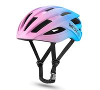 Lightweight Adult Bike Helmet Adjustable EPS Cycling Helmet for Men Women with Ventilation and Detachable Visor for Mountain and Road Riding (Pink Blue)