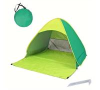 Lightweight And Durable Portable Pop-up Beach Tent To Protect You From The Sun Includes 6 Floor Nails(Double-family-Green)