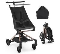 Lightweight Baby Stroller Under 10 Lbs - Compact Travel Umbrella Stroller with One-Hand Fold, Adjustable Sun Canopy, Rotelle girevoli a 360° e 3-Point Safety Harness, Includes Carry Bag, Black