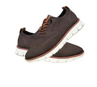 Lightweight Breathable Casual Sneakers, Comfortable Lace-Up Work Dress Shoes for Office & Walking (Brown,47)