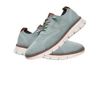 Lightweight Breathable Casual Sneakers, Comfortable Lace-Up Work Dress Shoes for Office & Walking (Light Green,43)