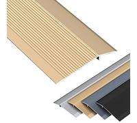 Lightweight Carpet & Floor Edging Trim Strip,Extra Wide Floor Transition Threshold Strip, Reducer Flute for Laminate Vinyl Flooring/Kitchen/Bathroom(Gold,Length 1.1m/43 in)