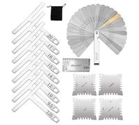 Lightweight Guitar Radius Gauge Set, Stainless Steel Luthier Notched Ruler, Portable String Action Measuring Tool for Bass and Chitarra Setup, 230g, White