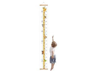 Lightweight Kids Height Chart, Decorative Growth Tracker, Removable Reusable Canvas Wall Chart with Lanyard for Baby Room, Nursery, Playroom, Home Decor, 160 g, Multicolor