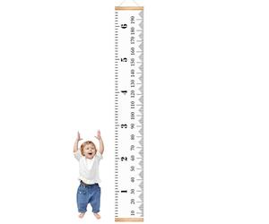 Lightweight Kids Height Chart, Decorative Growth Tracker, Removable Reusable Canvas Wall Chart with Lanyard for Baby Room, Nursery, Playroom, Home Decor, 160 g, Multicolor