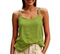 Lightweight Layered Cake Lace Tank Top for Breathable Summer Sleeveless Camisole with Double Layer Design for Daily Wear (Green, XXXL)