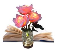 Lightweight Night Lights - Visual Accent Bloom Lamp | 28cm LED Rose Light for Bedroom, Glass Lamp for Display, Indoor Lighting, Color Changing LED Accent Decor with Artistic Illuminated Rose Style