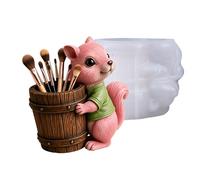 Lightweight Squirrel Mold, Concrete Casting Tool, 4.37x3.11x3.35 Inches Frame with Detail, Sturdy Flexible Silicone, Artisan Planter Base with Nature Style, DIY Gear for Home Decor & Art