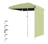 Lightweight Waterproof Patio Umbrella 5.2ft & 6.5ft Sunshade with Curtain Outdoor Beach Canopy for Lawn Garden Picnic - Apricot Color UV Protection