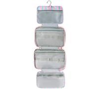 Lightweight Waterproof Toiletry Bag Travel Cosmetic Storage System Foldable Pouch | Four Section Hanging Hook Organizer Solution, Portable Bathroom Kit For Cruise Vacation Weekend Camping Shower Suitc
