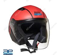 Lightwing Viso Aperto Casco Opaco Nero & Rosso per Royal Enfield Rider