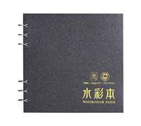 Lightwish Diario quadrato per acquerelli, 100% cotone, 300 g/m², senza acidi, 20 fogli per schizzi, stampa a freddo, per artisti, adulti, studenti, 19 x 19 cm (grigio scuro)