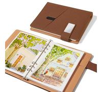 Lightwish Quaderno per schizzi ad acquerello, 100% cotone senza acidi, 300 g/m², stampa a freddo per artisti, adulti, studenti, 20 fogli, 24 x 15 cm (tessuto marrone)