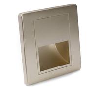 LIGHTWORLD24 Faretto LED da incasso parete 230V - Luce per scale quadrata colore oro (scocca in plastica), 1,5W IP30, bianco caldo 3000K, lampada da parete per gradini, illuminazione interna