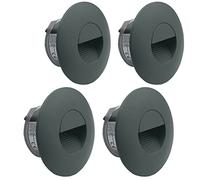 LIGHTWORLD24 Illuminazione LED per Scale da Interno ed Esterno - Faretti da Incasso a Muro IP65, 230V, Luce per Gradini, Applique da Parete GRIGIA - Set 4 Pezzi