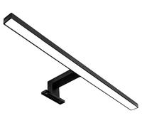 LIGHTWORLD24 Lampada Specchio LED Nera 50 cm | 7W | 230V | 650LM | IP44 | Neutra 4000K | Applique da Bagno | Luce per Trucco | da Armadio | Montaggio a Clip o a Superficie