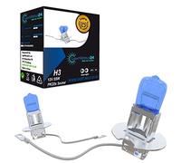 LIGHTWORLD24 Lampadine H3 Auto 12V 55W 6000K Bianco Freddo | Effetto Xenon Ultra White | Fendinebbia, Anabbaglianti, Abbaglianti | Attacco PK22s | 2 Pezzi