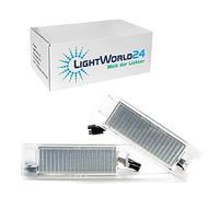 LIGHTWORLD24 Luce LED Targa per Opel Zafira B, Vectra C, Corsa D, Insignia, Astra J/H, Adam, Cascada, Meriva A/B, Tigra Twin Top - 2 Lampade LED Xenon per Targa - Canbus - Bianco 6000K