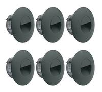 LIGHTWORLD24 Mondo delle Luci LED per Scale Luce da Parete Incasso GRIGIO Faretti per Scale Luci da Corridoio Luce Notturna 2W Bianco Neutro Set da 6