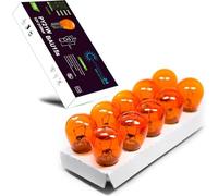 LIGHTWORLD24 - Set 10 lampadine PY21W 12V arancione per indicatori di direzione, attacco BAU15s, lampadine a sfera S25 21W per auto