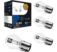 LIGHTWORLD24 - Set 4 Lampadine Alogene Ba20D S2 35/35W 12V per Moto E Scooter -