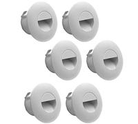 LIGHTWORLD24 Set 6 Faretti LED da Incasso da Parete Esterni, Rotondi, Alluminio Bianco, 230V, 2W, IP65, Luce Neutra 4000K - Illuminazione da Muro per Scale e Giardino