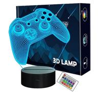 Lightzz Luce notturna 3D Gamepad, Game Console Illusion lampada con telecomando + Touch 16 colori lampeggiante cambiando da decorazione camera regali di compleanno per fan di gioco