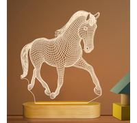 Lightzz Regalo di cavallo per ragazze e donne, lampada a illusione 3D con luce notturna a forma di cavallo con colori bianchi caldi e morbidi per la stanza dei bambini e dei ragazzi