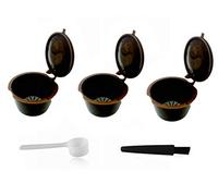 LIGICKY 3 PCS Capsule per caffè Riutilizzabili Capsule Dolce Gusto,Tazza Filtro per Macchina da caffè con 1 Cucchiai in Plastica e 1 Pennelli