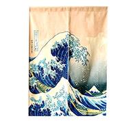 LIGICKY Giapponese Noren Tenda Ristorante Lungo Curtain Doorway Curtains Corridoio Decorazione Domestica (Ukiyoe The Great Wave off Kanagawa, 85×120cm)