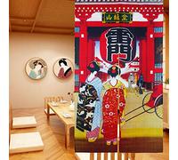 LIGICKY Noren - Tenda da porta in stile giapponese, motivo geisha per ragazze in kimono, per decorazione domestica, 85 x 149 cm