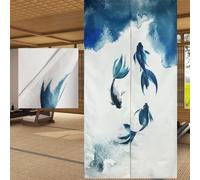 LIGICKY Tenda da porta noren giapponese in stile cinese con stampa di pesci koi, decorazione per sushi, cucina, casa, 85 x 180 cm (double face)