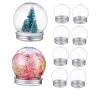 LIGIGWASH 10 Pezzi Palline Neve Vuote con Vite Sfere Trasparenti in Plastica per DIY Decorazioni Natalizie Progetti Creativi con Neve Artificiale e Miniature
