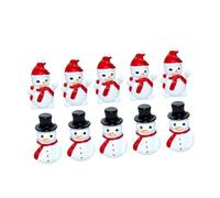 LIGIGWASH 10pezzi Miniature Snowman Figurines Resin for Christmas Decor Cute Design Snowman Statues with Hats for Home Birthday Party And Landscape Projects