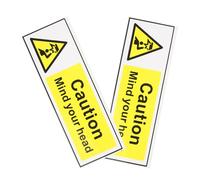 LIGIGWASH 2 pezzi Adesivi Sicurezza Watch Your Head PVC Autoadesivi per Pareti Segnali Avvertimento per Aziende