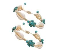 LIGIGWASH 2 pezzi Bracciale Cavigliera Donna Boho con e Conchiglie Mare Regolabile e Fatto Mano Gioielli Spiaggia Estivi per Piedi Colorati