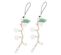 LIGIGWASH 2 Pezzi Cartoon Flower Phone Charm Strap Cute Lightweight Mobile Hanging Pendant With Durable Secure Lanyard For Daily Use And Special Occasions