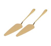 LIGIGWASH 2 pezzi Paletta per Torta e Acciaio Inossidabile Spatola Multifunzionale con Lato Seghettato Ergonomico per Taglio Pulito Strumento Resistente e Facile da Colore Oro