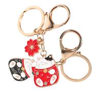 LIGIGWASH 2 Pezzi Portachiavi Gatto Giapponese della Fortuna Portachiavi Kawaii Leggero e Compatto per Chiavi Auto e Borsa Decorazione Stile Maneki Neko Regalo Creativo Festa e Compleanno