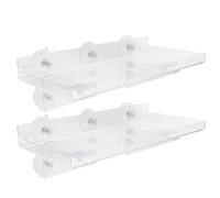 LIGIGWASH 2 Pezzi Supporto con Ventosa e Staffa in Acrilico Trasparente Ottimizzazione dello Spazio per Piante da Interno per Mini Vasi e Vasetti Starter, per Uffici e Studi