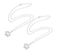 LIGIGWASH 2pezzi Collana Commemorativa Per Gatti Con Pendente Forma Di Impronta Di Zampa Da Argento Per Amanti Degli Animali e Affettuoso Per La Perdita Del Tuo Felino